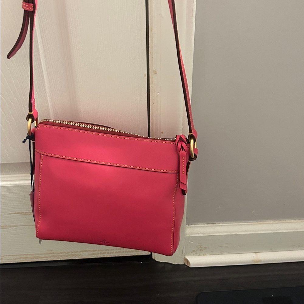 Dooney and Bourke Florentine Allison Crossbody in Fuchsia with matching wallet - Picture 2 of 8